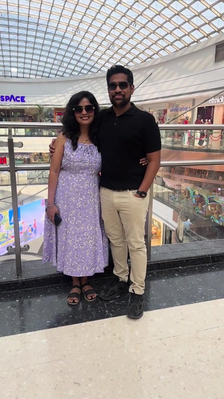 Soham and Sonam standing together inside the mall