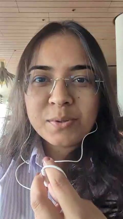 A still from Meghana's video message